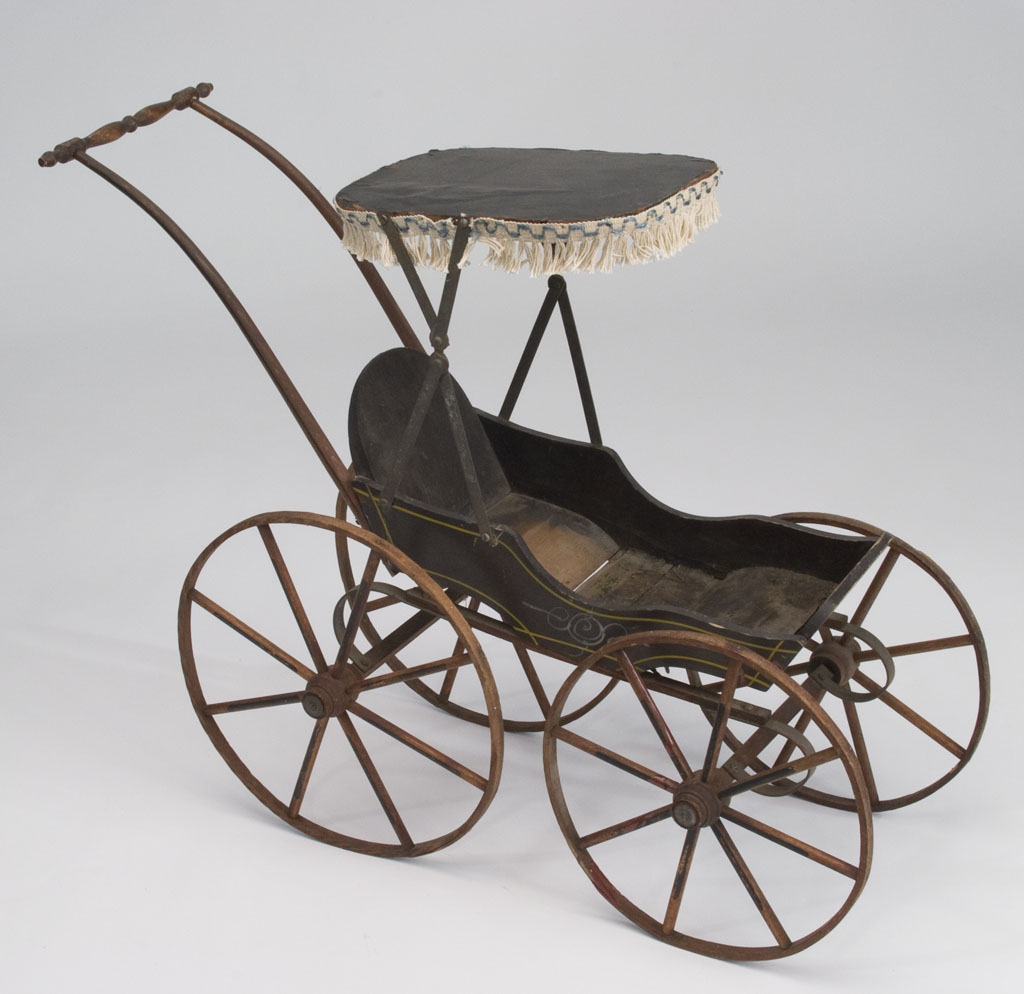 PAINTED WOOD DOLL CARRIAGE Jeffrey S. Evans & Associates