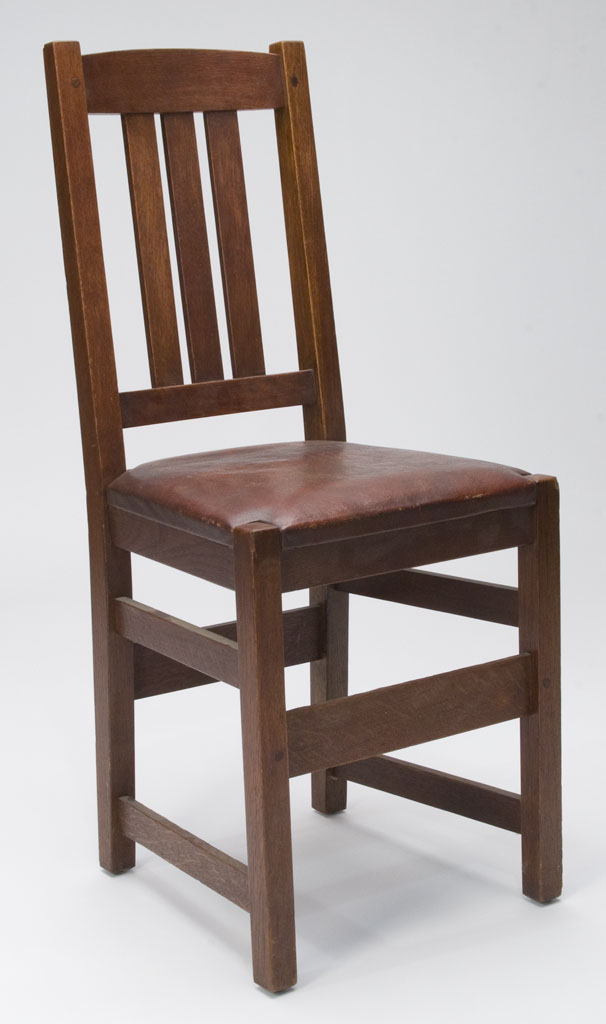 L J G Stickley Oak Model 1313 Desk Chair Jeffrey S Evans Associates