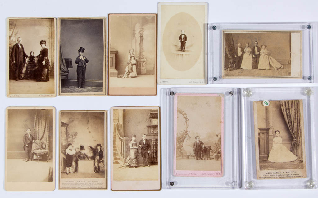 CIRCUS / SIDESHOW PERFORMER CARTES DE VISITE, LOT OF 20