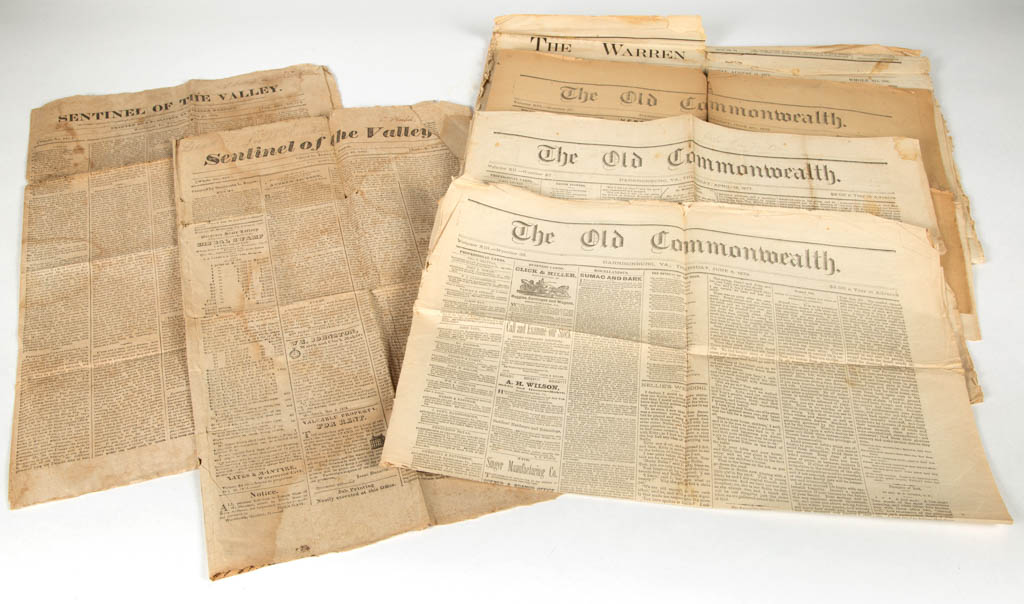 ASSORTED VIRGINIA NEWSPAPERS, LOT OF SEVEN Jeffrey S. Evans & Associates