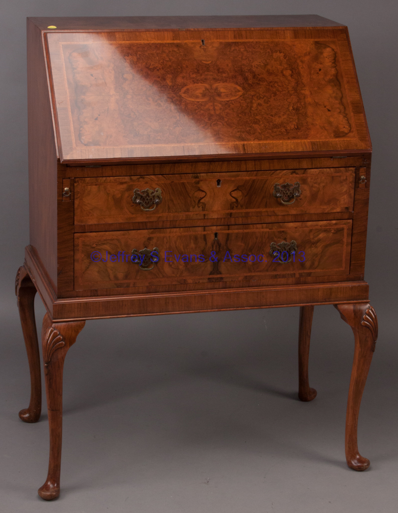 Georgian Style Burlwood Diminutive Writing Desk Jeffrey S Evans Associates