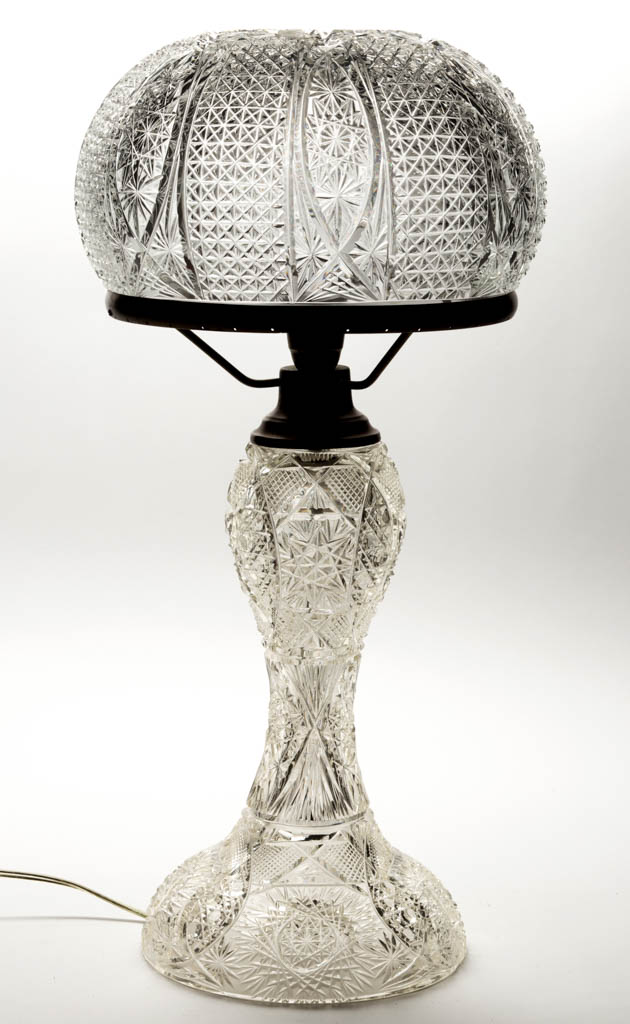 VINTAGE CUT GLASS TABLE LAMP Jeffrey S. Evans & Associates