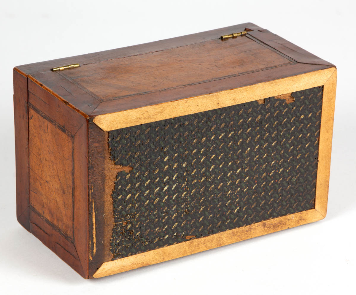 ENGLISH INLAID MAHOGANY TEA CADDIES, LOT OF TWO