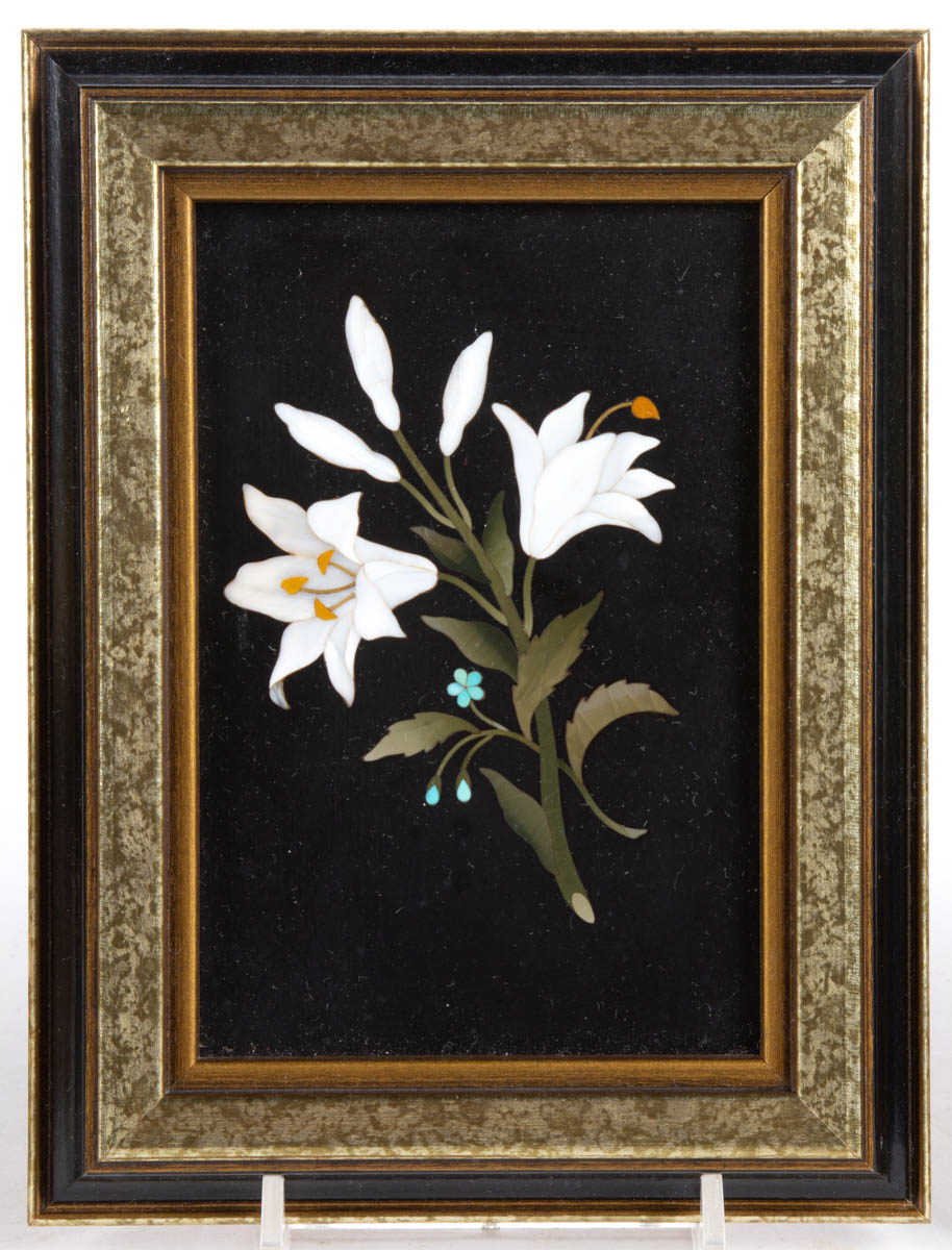 ANTIQUE ITALIAN PIETRA DURA ARTICLES, LOT OF FIVE