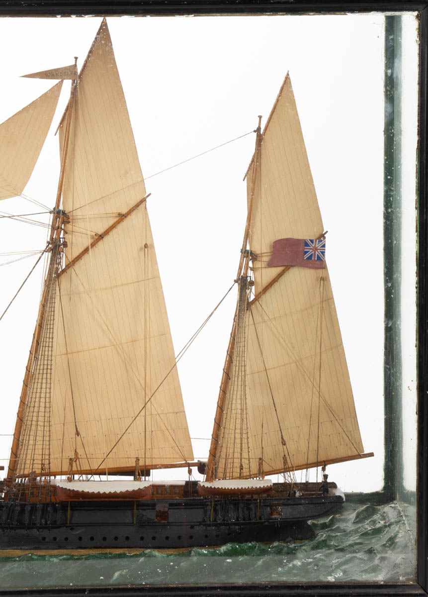 CARVED AND PAINTED SQUARE-RIGGER SHP MODEL