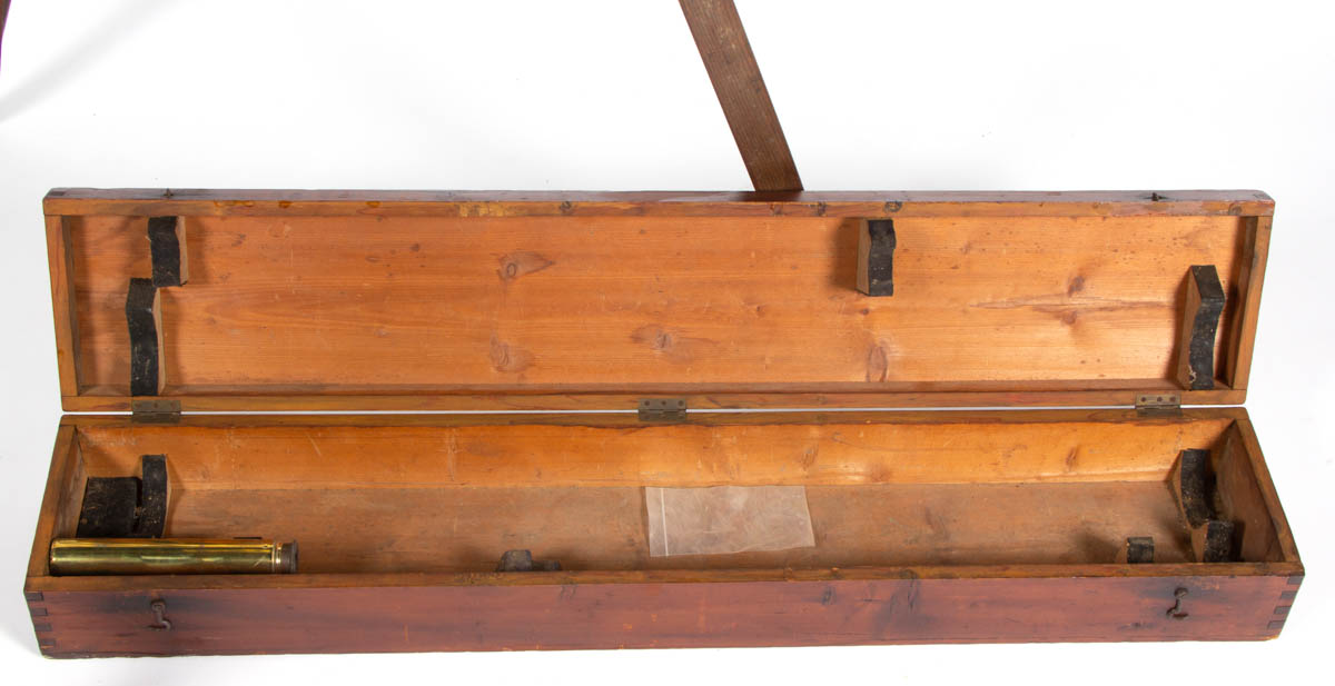 FRENCH BARDOU & SONS BRASS REFRACTOR TELESCOPE AND TRIPOD