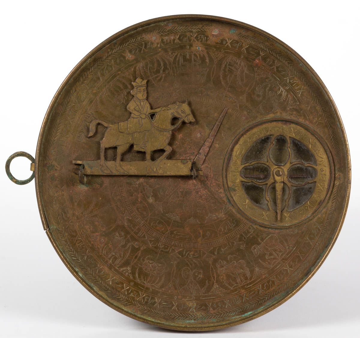 CONTINENTAL BRASS ASTROLOGICAL COMPASS / SUNDIAL