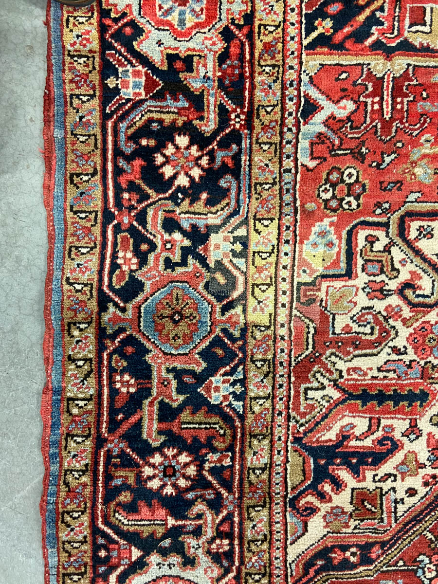 ANTIQUE PERSIAN HERIZ ROOM-SIZE ORIENTAL RUG / CARPET