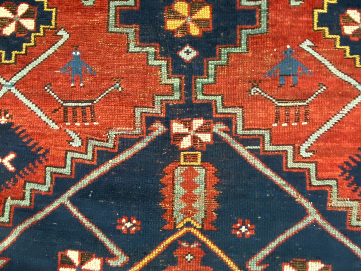 ANTIQUE CAUCASIAN KAZAK TRIBAL RUG / CARPET